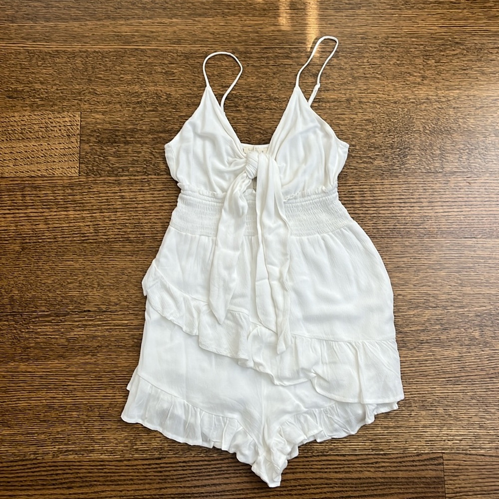 flowy white romper
